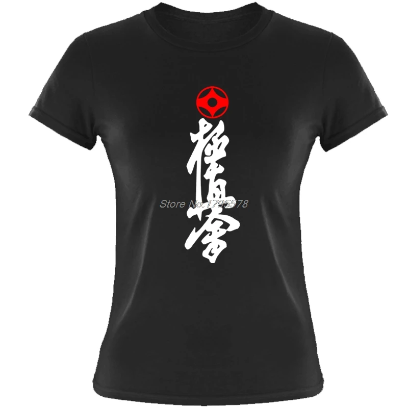 

New Mas Oyama Full Contact Karate Kyokushin Kai Kan Japa Kanji Symbol T-shirt Women Short Sleeve Cotton TShirt Cool Tees Tops