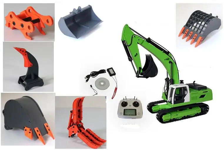 

Connect Ripper Tooth Model Wood Quick Coupler For RC-4WD Earth Digger Green 360L Crawler Excavator 1:14 Hydraulic Bagger truck
