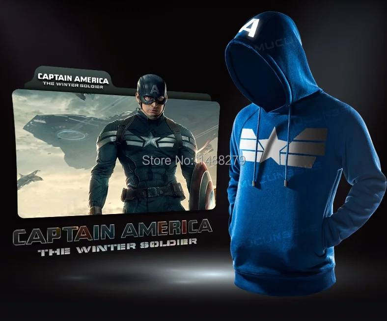 

2014 New Captain America The WINTER SOLDIER Men's Cotton Fleece Hoodie Hooded Sweater