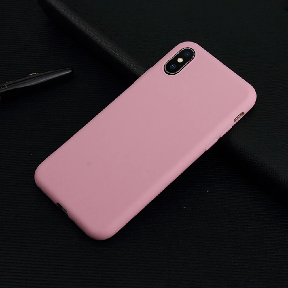 

EKDME Pink Cute Phone Bags Cases For iPhone X 6 6S 7 8 Plus Cover Case For iPhone 7 8 6 6s 10 Silicone Shockproof Soft Coque