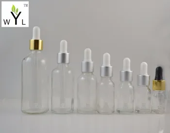 

20ML Clear empty Glass Bottle with Anodized Aluminum Dropper Refillable Bottle Essential Oil Bottle