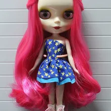 Обнаженная кукла Blyth, розовая красная кукла для волос, подходит для DIY игрушка BJD для девочек
