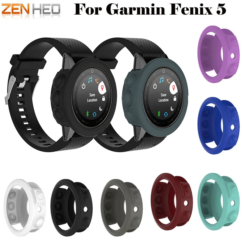 Защитный чехол с рамкой для часов Garmin Fenix 5/5 Plus сменный силиконовый тонкий