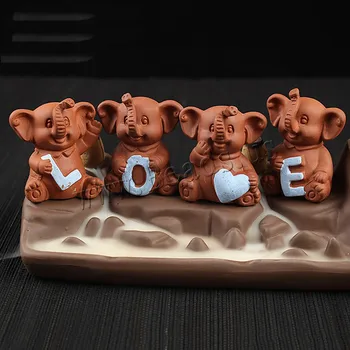 

Little Cute Elephant Censer Backflow Incense Burner Ceramic Aromatherapy Furnace Aromatic Incense Holder Use In Home Teahouse