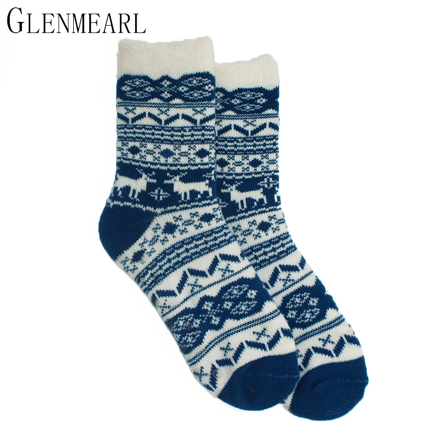 

Nylon Lined Women Indoor Socks PVC Non-slip Brand Winter Coolmax Compression Soft Warm Home Coolmax Ladies Cosy Dual Layer Crew