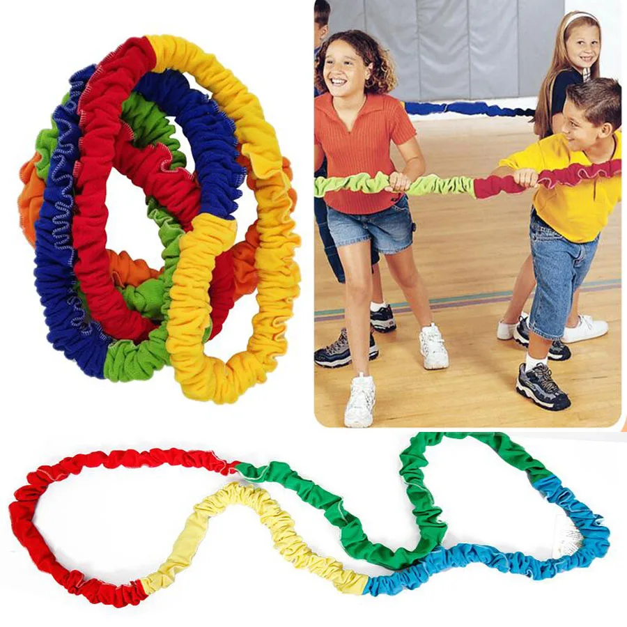 

Children teamwork Games Outdoor Sport Toy Elasticity Rope Circle Southeast Northwest Running Push Game Sensory Integration toy