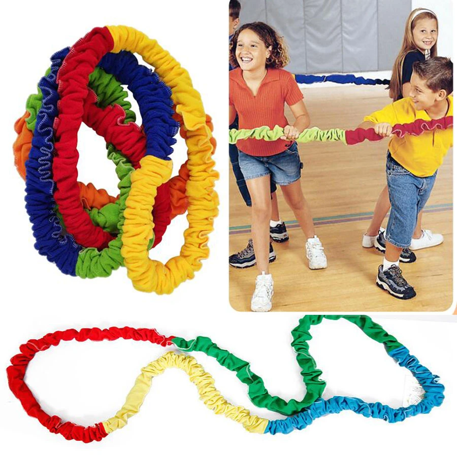 LIOOBO 2 Meters Children Teamwork Games Circle Southeast Northwest Running Push Game Outdoor Sports Elastic Rope Sensory System Training