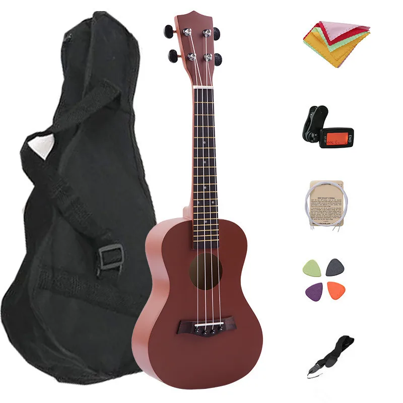 23 дюйма 18 Лады укулеле Лады для гитары Sapele 4 струны Гавайская гитара с сумкой ремень тюнер стеклоочистителя запасная струна выбор - Цвет: COFFEE