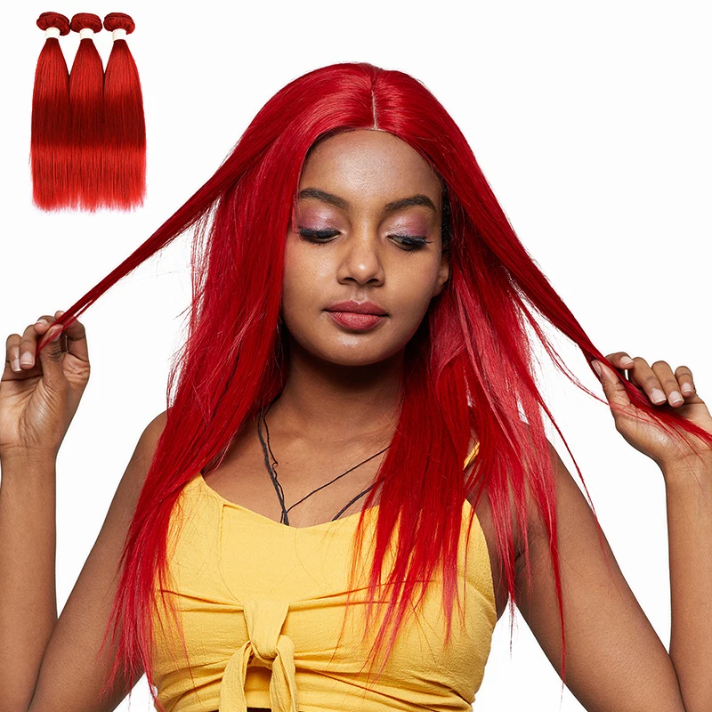 Remyblue 1B красный прямой человеческих волос Weave Связки 99J бордовый Омбре перуанские волосы пучки волосы Remy Расширения не клубок 3 шт