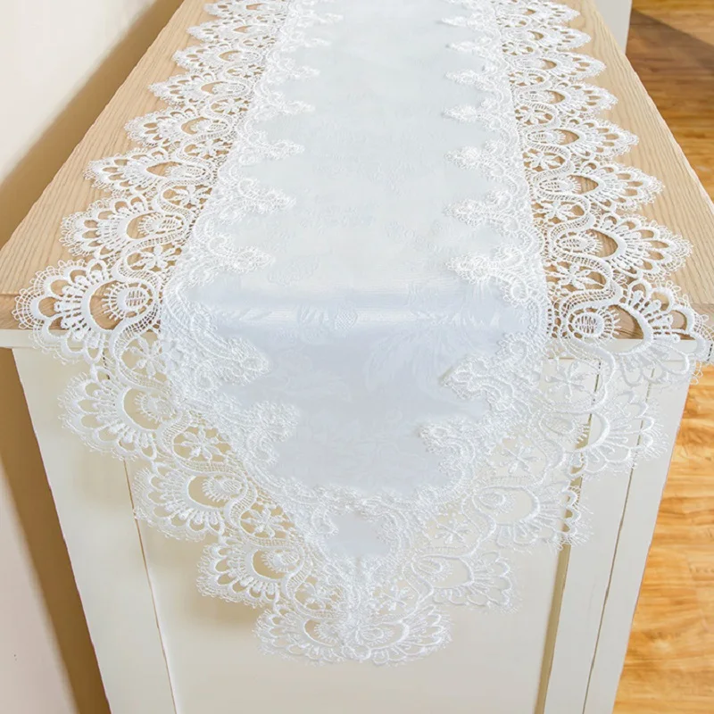 Home Textile Manufacturer Direct Selling Jacquard Tribute Satin Lacquer Fabric Table runner,lace triangle table runner