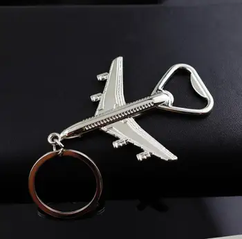 

100pcs High Grade Helicopter Airliner Combat Aircraft Airplane Keychain Beer Bottle Opener Keyring Party Favor lin4959