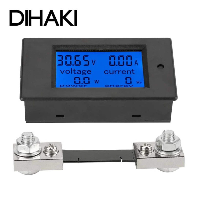 

4 In 1 Digital DC Voltmeter DC 6.5-100V 100A 10000W LCD DC Voltmeter Ammeter Power Energy Meter With 50A Shunt