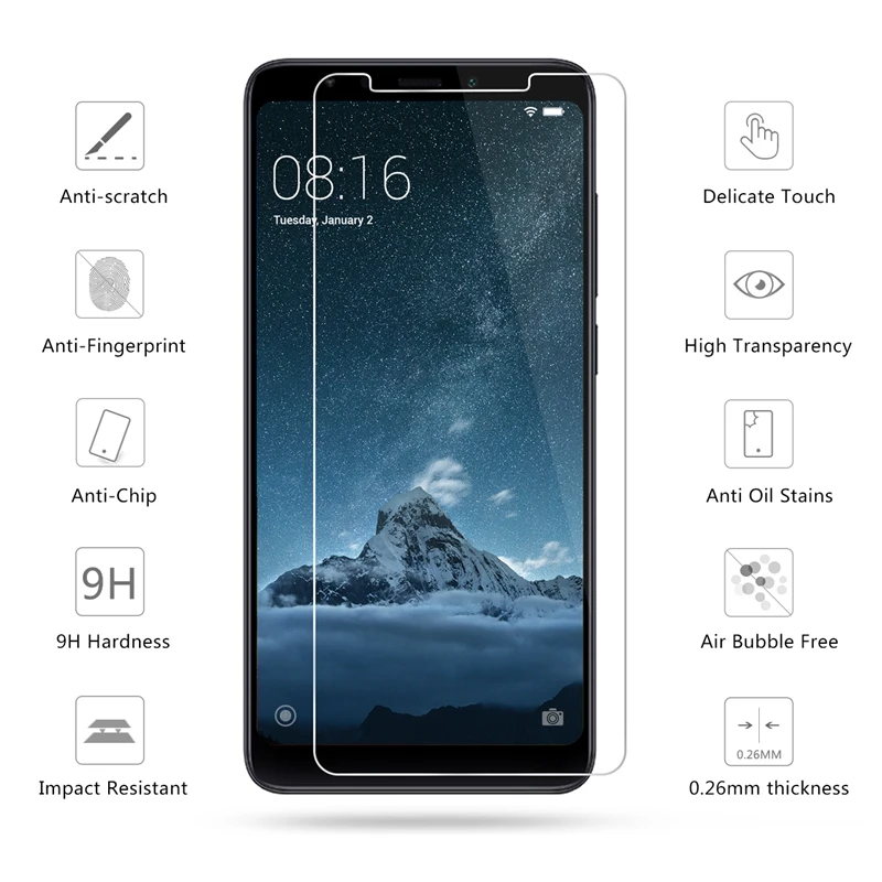 2 шт. Защитная пленка для экрана для Xiaomi Redmi 5 Защитная пленка из закаленного стекла HD для Xiaomi Redmi 5 Plus защитное стекло