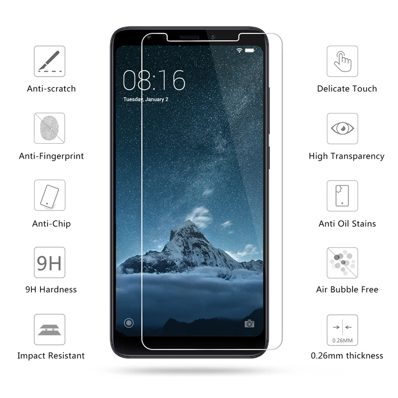 2 шт. Защита экрана для Xiaomi Redmi 5 закаленное стекло HD пленка Plus защитное