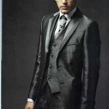 Лучшие продажи жениха смокинги для мужчин свадебное платье выпускного вечера Лучший мужской костюм(куртка+ брюки+ жилет