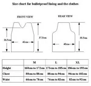 Bullet Proof Vest Size Chart
