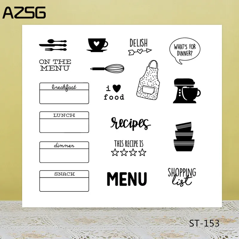 

AZSG Kitchenware Apron Coffee Machine Clear Stamps/Seals For DIY Scrapbooking/Card Making/Album Decorative Silicon Stamp Crafts