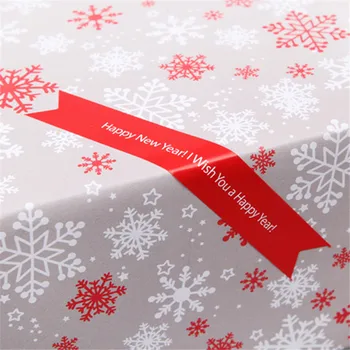 

100Pcs 10Sheets Red Irregular Wish You a Happy New Year Cake Packaging Sealing Label Kraft Sticker Baking DIY Gift Stickers