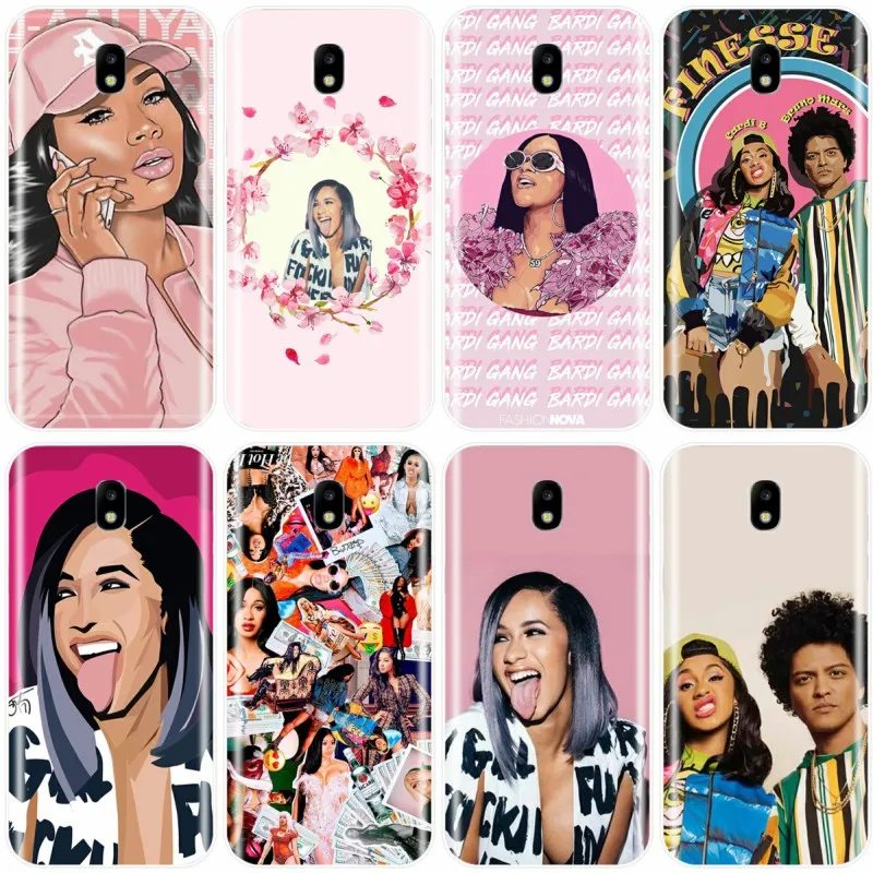 Мягкий Силиконовый ТПУ чехол Cardi B и Бруно Марса для телефона Samsung Galaxy J3 J4 J6 J8 2018 J5 J7