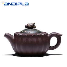 150 мл подлинный исинский чайник цветы бутон горшок мастер ручная работа, из фиолетовой глины чайник Китайский винтажный чайный набор чай горшок