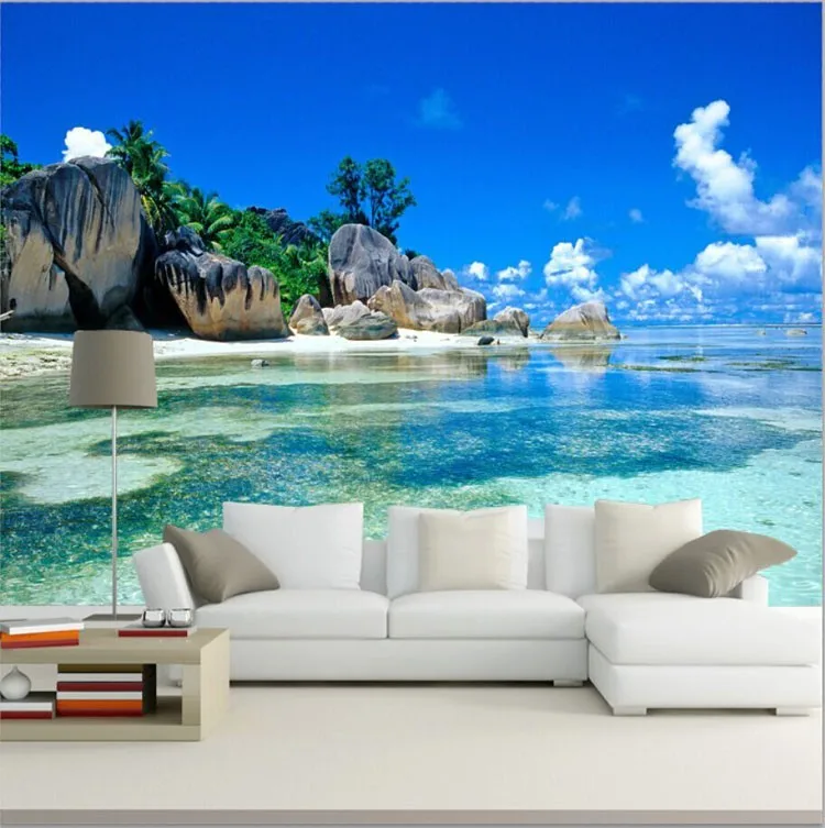 Beibehang современный дом пользовательские 3D Фреска wallpape диван спальня ТВ фон 3d остров Пляж Стиль Coconut Grove настенная бумаги