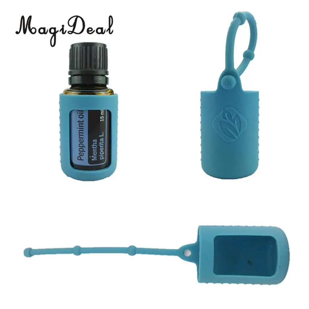 15ml Essential Oil Bottle Silicone Roller Holder Sleeve Carrying Cover Case Pink Blue Yellow Purple Green Orange