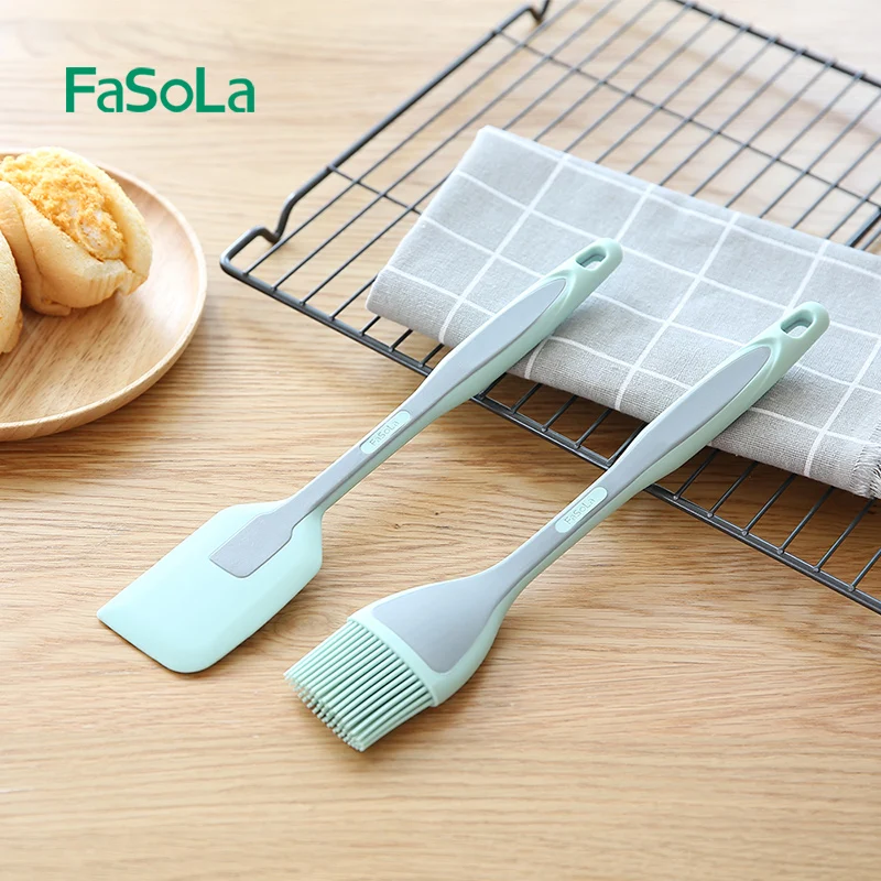 

FaSoLa Silicone Basting Brushes Barbecue Orlean Oil Brush Scraper High temperature Grease brush scraper Cake Butter Baking Tool