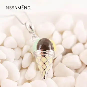 

Authentic 100% 925 Sterling Silver Bead Tricolor Ice Cream Dangle Beads Fit Bracelet & Bangle DIY Women Jewelry