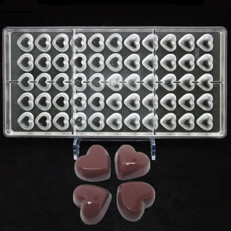 Heart Shaped Candy Molds Polycarbonate Chocolate Mold Tray PC Pudding