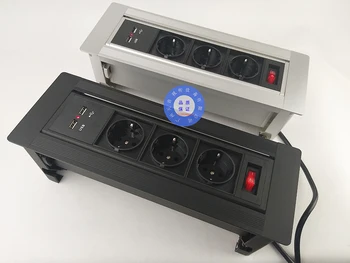 Cheap NEW EU Plug Desktop Socket/hidden Manual Rotation/Mobile Charge USB Charging Desktop Socket /Can Choose Function Module/ 10 Pcs