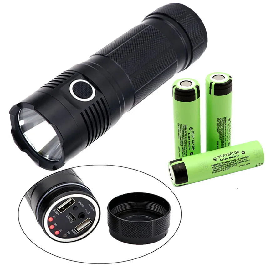 

XHP70.2 XHP50.2 XPL HI L2 White light yellow light LED Tactical Flashlight USB Charge Rechargeable Torch with 3 x 18650 battery