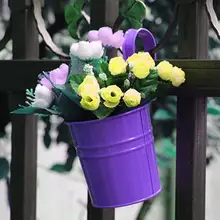 Сплошной цвет пластиковые ведро подвесной цветочный горшок балкон садовые горшки для растений держатель домашний настенный украшение для цветочной вазы