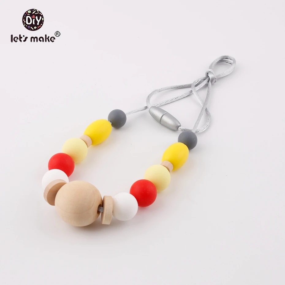 

Let's Make Necklace Jewelry Free Shipping PBA Free Silicone Multicolor Circular Beads Fashion Accessories Baby Nursing Necklace