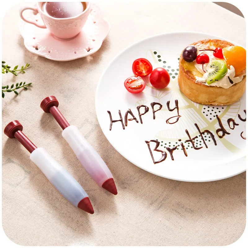 

5pcs Silicone Food Writing Pen Chocolate Cake Decorating Tools Cream Cup Dessert Decorator Pen Pastry Icing Bakeware Drawing Pen