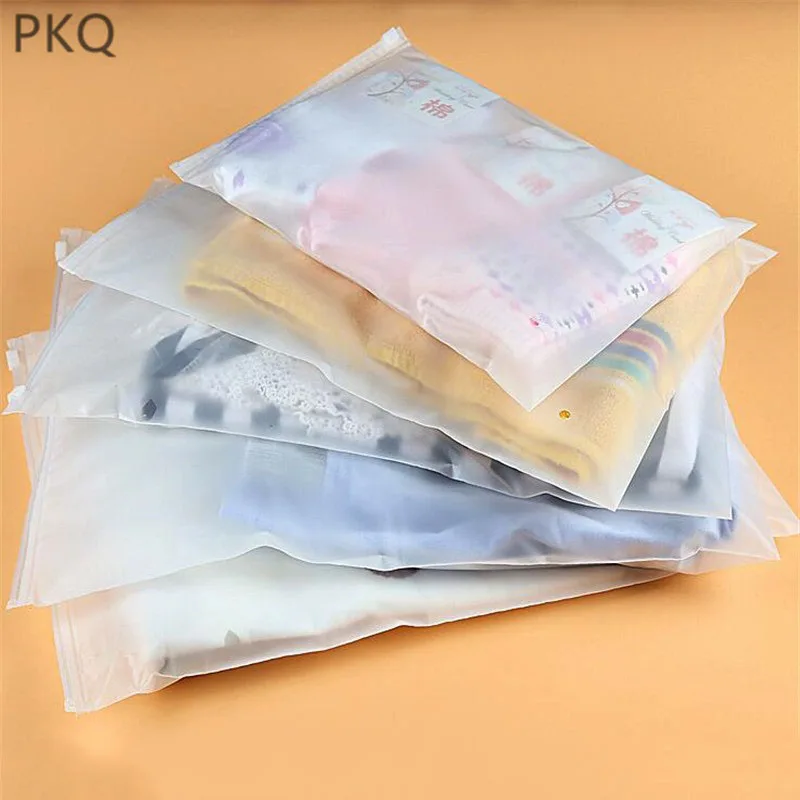 11 Sizes Storage Zipper Bag Clothing Storage Bag Frosted Plastic Clear Zip lock Reclosable ...