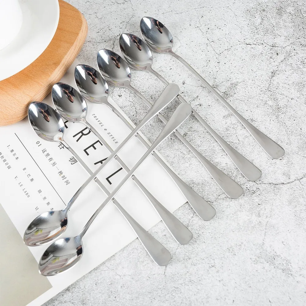 1pc Stainless Steel rainbow Long Handled coffee spoons mixing spoons