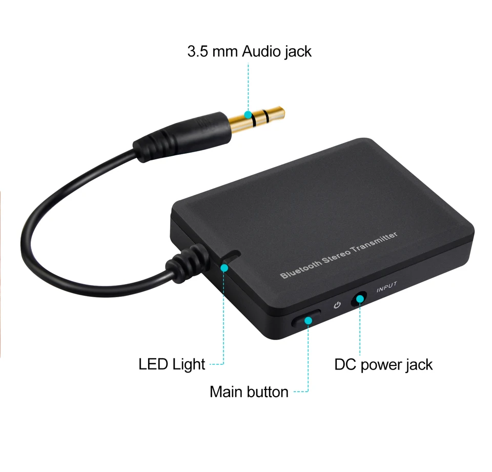 Magift Bluetooth Transmitter Mini Wireless Bluetooth Audio 3.5mm A2DP Stereo Adapter for iPod Headphone TV Mp3 Car Speaker (4)