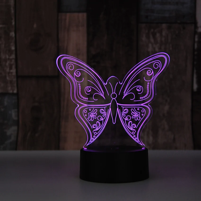 Us 128 Cartoon Animal Butterfly Table Lamp Lighting Led Sleeping Night Light 3d Bulb Lamp Electronic Nightlight For Bedroom Decoration In Night