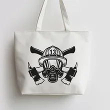 Пожарный Холст Tote сумки сумка для покупок с персонажем из мультфильма шоппер продуктовый мешок GA082