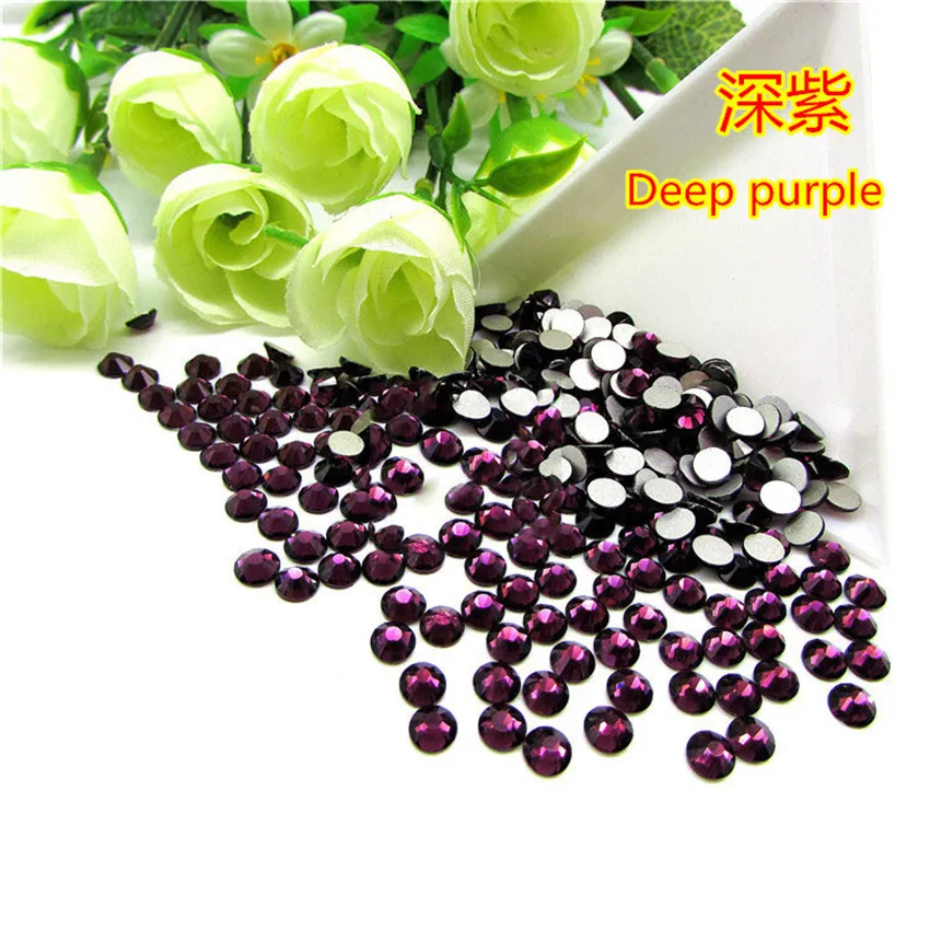 SS5 1.7-1.8mm 1440pcs Dark Amethyst Non HotFix Rhinestones Flatback Glass Glitter Strass Nail Art Rhinestone Beauty | Дом и сад