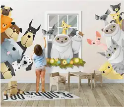На заказ фото 3d обои мультфильм 3D стерео маленькие животные Детская комната фон домашний Декор 3d настенные фрески обои для стен 3 d