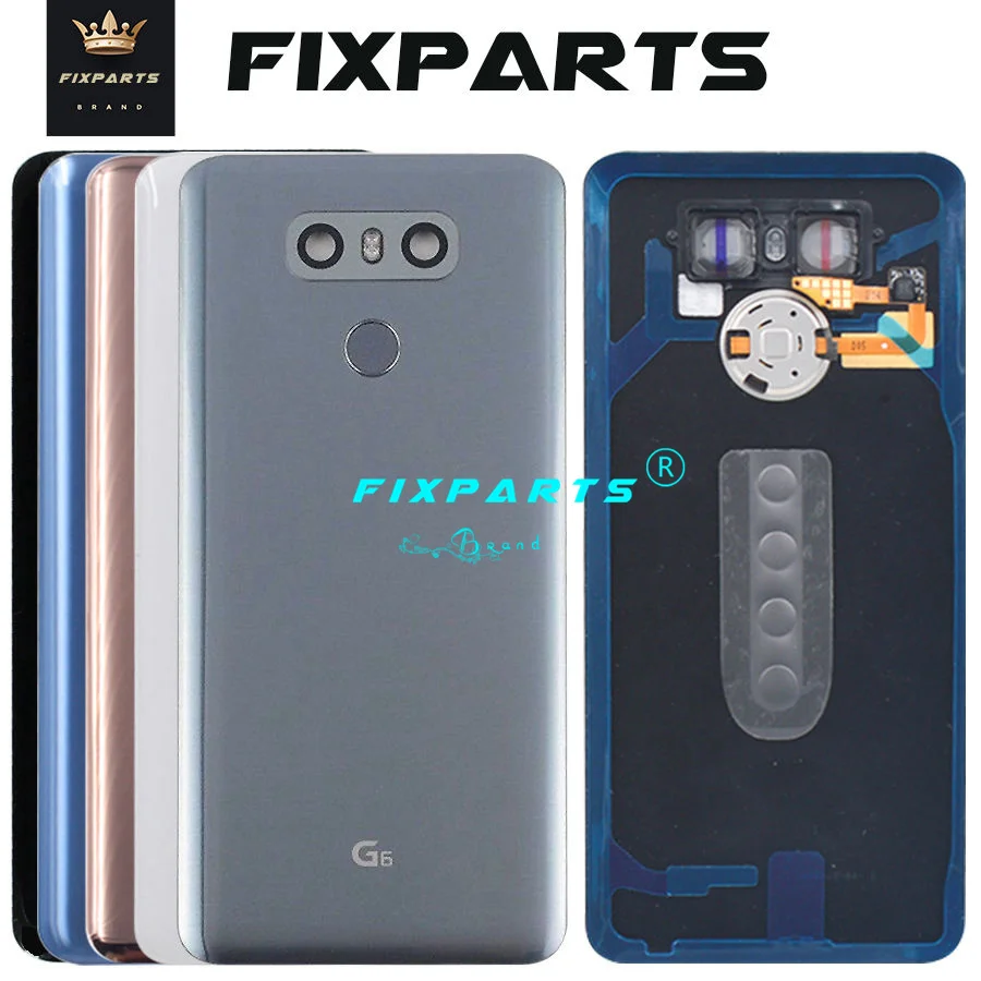 LG G6 Back Glass Battery Cover Rear Door Housing Case For LG G6 Back Glass Panel+FingerPrint Flex Cable+Camere Lens (5)