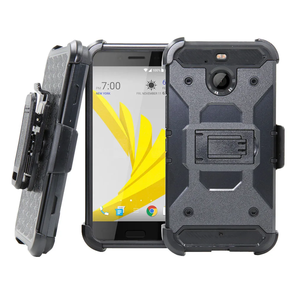 

Heavy Duty Hybrid Armor Case Durable Tank Holster+Belt Clip Kickstand Shockproof Hard Phone Covers For HTC Bolt/10 EVO }