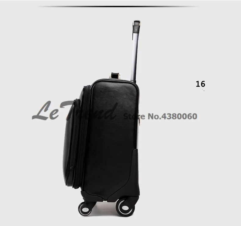 Натуральная кожа 16'18'20'22'' ролики для багажа на колесиках чемоданы для путешествий деловая сумка для переноски
