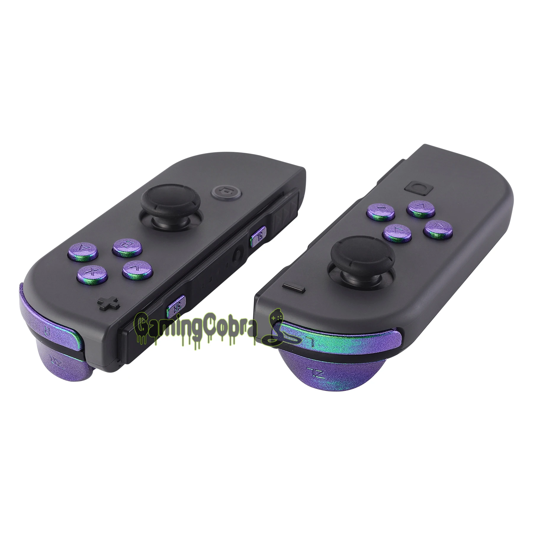 

Green Purple Chameleon Glossy Repair ABXY Direction Keys SR SL L R ZR ZL Trigger Full Set Buttons for Nintendo Switch Joy-Con