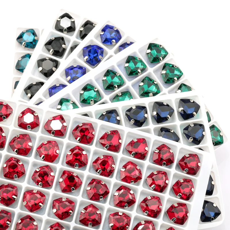 

12mm 24Colors New Popular Claw Sew On Rhinestones High Quality Crystal Glass Sew on Stone Sewing Rhinestone For diy accessories