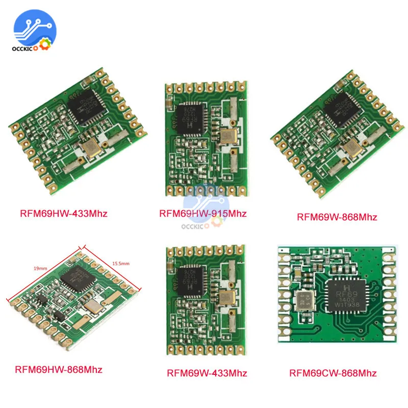 

RFM69HW 433Mhz 915Mhz RFM69CW 868Mhz RFM69CW Receiver Board HopeRF FSK Wireless Transceiver SPI Interface 0-800M Distance Remote