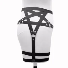 Для женщин пикантные Панк гот Harajuku стиль звезда Готическая пентаграмма подвязки жгут ног ручной работы