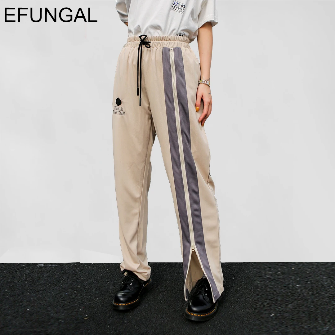 

EFUNGAL 2019 Harajuku Harem Joggers Men Women Zipper Trousers Summer Mesh Casual Pants Skateboard Sportswear Fashion Streetwear