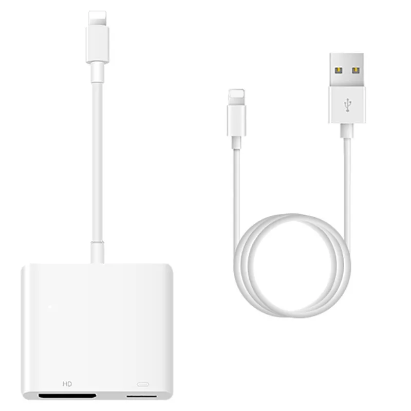 

For iPad iPhone HDMI Cable Adapter with USB Cable For Lightning 8Pin to HDMI Digital AV Converter for iPhone X 8 7 6 For IOS 11